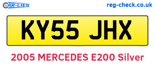 KY55JHX are the vehicle registration plates.