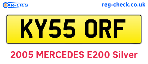KY55ORF are the vehicle registration plates.