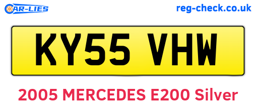 KY55VHW are the vehicle registration plates.