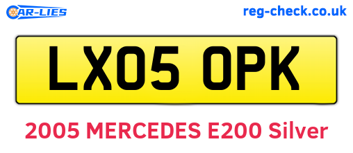 LX05OPK are the vehicle registration plates.