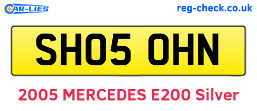 SH05OHN are the vehicle registration plates.