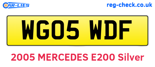 WG05WDF are the vehicle registration plates.