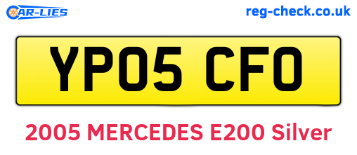 YP05CFO are the vehicle registration plates.