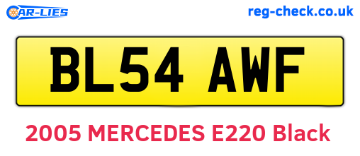 BL54AWF are the vehicle registration plates.