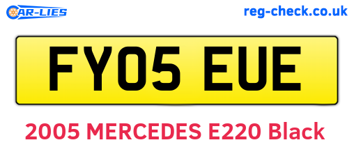 FY05EUE are the vehicle registration plates.