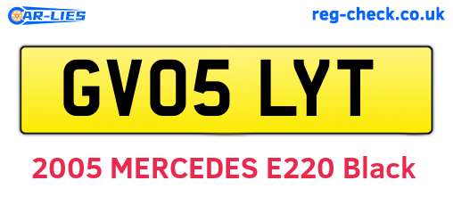 GV05LYT are the vehicle registration plates.