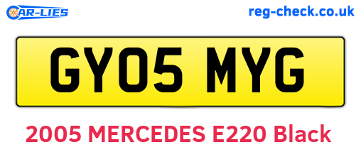 GY05MYG are the vehicle registration plates.