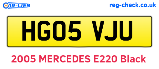 HG05VJU are the vehicle registration plates.