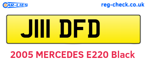 J111DFD are the vehicle registration plates.
