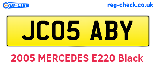 JC05ABY are the vehicle registration plates.