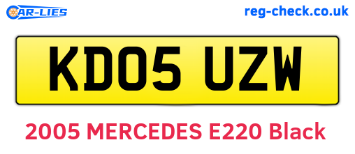 KD05UZW are the vehicle registration plates.