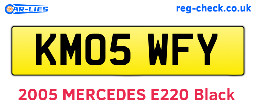 KM05WFY are the vehicle registration plates.