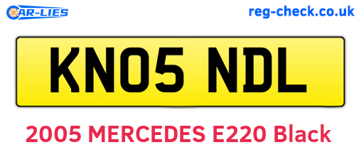 KN05NDL are the vehicle registration plates.