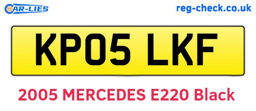 KP05LKF are the vehicle registration plates.