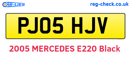 PJ05HJV are the vehicle registration plates.