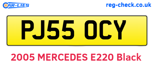 PJ55OCY are the vehicle registration plates.
