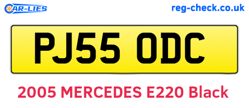 PJ55ODC are the vehicle registration plates.