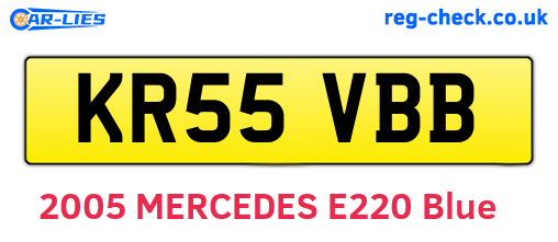 KR55VBB are the vehicle registration plates.