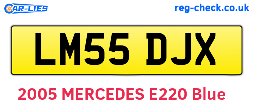 LM55DJX are the vehicle registration plates.