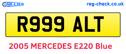 R999ALT are the vehicle registration plates.