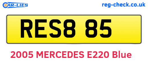 RES885 are the vehicle registration plates.