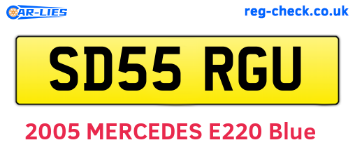 SD55RGU are the vehicle registration plates.