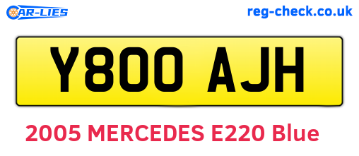 Y800AJH are the vehicle registration plates.