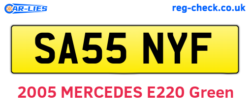 SA55NYF are the vehicle registration plates.