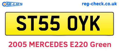 ST55OYK are the vehicle registration plates.