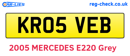 KR05VEB are the vehicle registration plates.