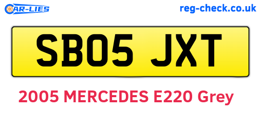 SB05JXT are the vehicle registration plates.