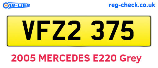 VFZ2375 are the vehicle registration plates.
