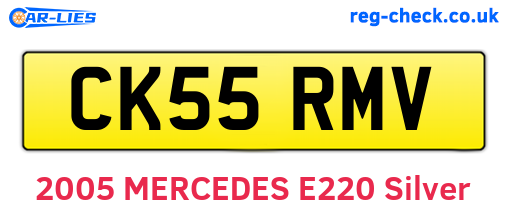 CK55RMV are the vehicle registration plates.