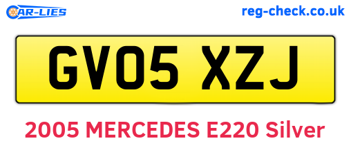 GV05XZJ are the vehicle registration plates.
