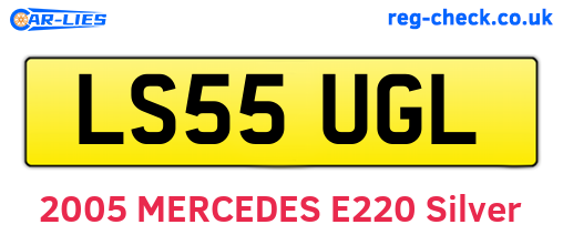 LS55UGL are the vehicle registration plates.