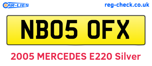 NB05OFX are the vehicle registration plates.