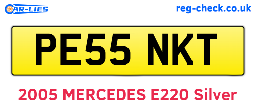 PE55NKT are the vehicle registration plates.