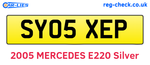 SY05XEP are the vehicle registration plates.