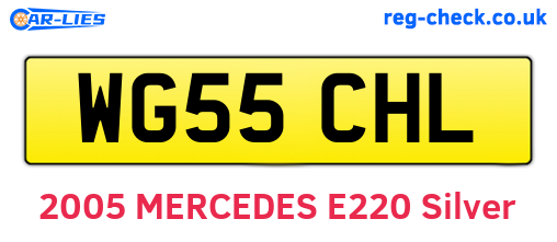 WG55CHL are the vehicle registration plates.