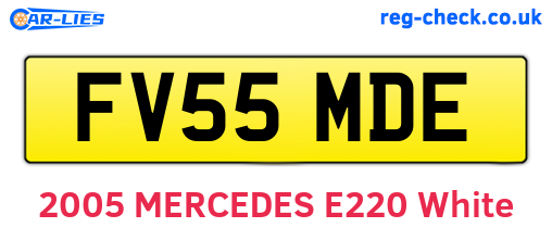 FV55MDE are the vehicle registration plates.