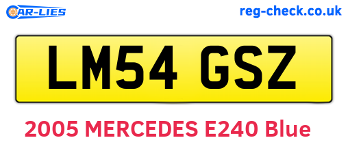 LM54GSZ are the vehicle registration plates.