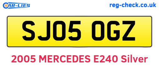 SJ05OGZ are the vehicle registration plates.