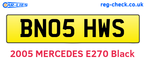 BN05HWS are the vehicle registration plates.