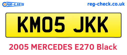 KM05JKK are the vehicle registration plates.
