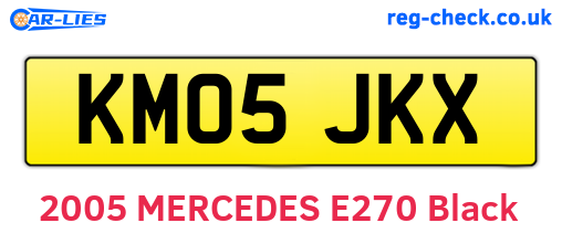 KM05JKX are the vehicle registration plates.