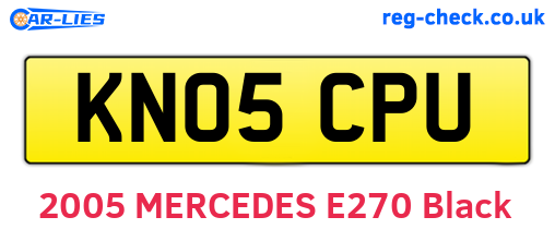 KN05CPU are the vehicle registration plates.