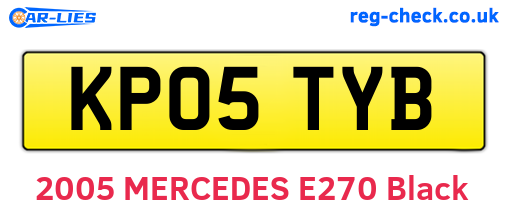 KP05TYB are the vehicle registration plates.