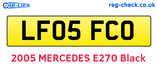 LF05FCO are the vehicle registration plates.