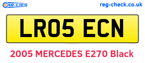 LR05ECN are the vehicle registration plates.