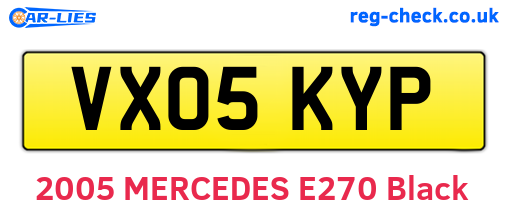 VX05KYP are the vehicle registration plates.